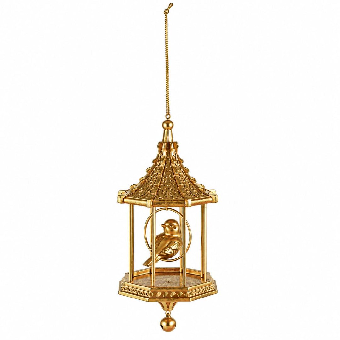 Resin Bird in Birdcage Ornament with Bead Ornament Creative Co-Op 