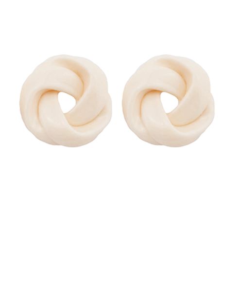 Resin Love Knot Earrings Womens Earrings Golden Stella Ivory 