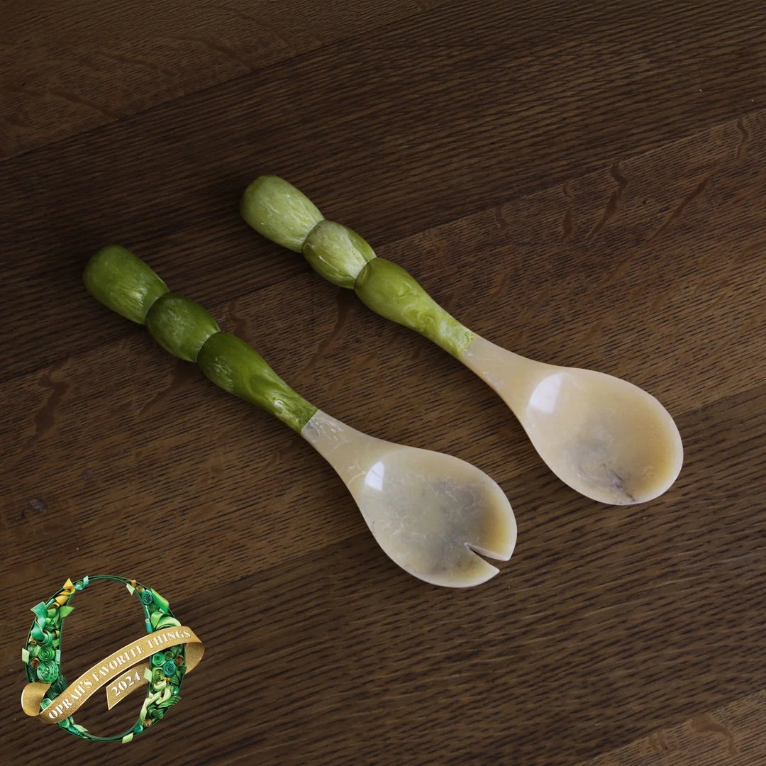 RESIN Rio Bubble Salad Servers - Green Utensil Beatriz Ball 