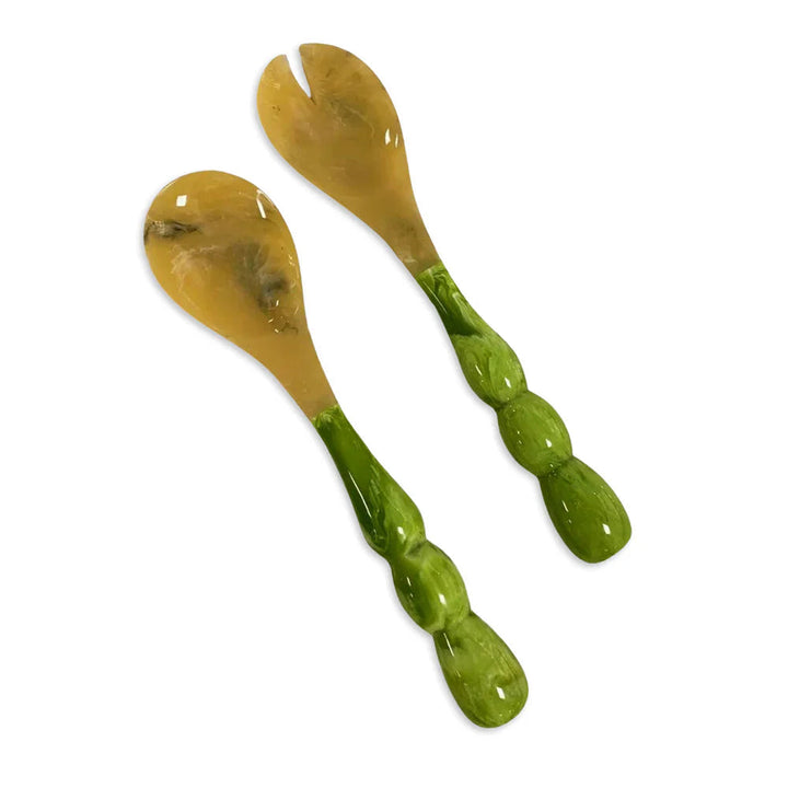 RESIN Rio Bubble Salad Servers - Green Utensil Beatriz Ball 