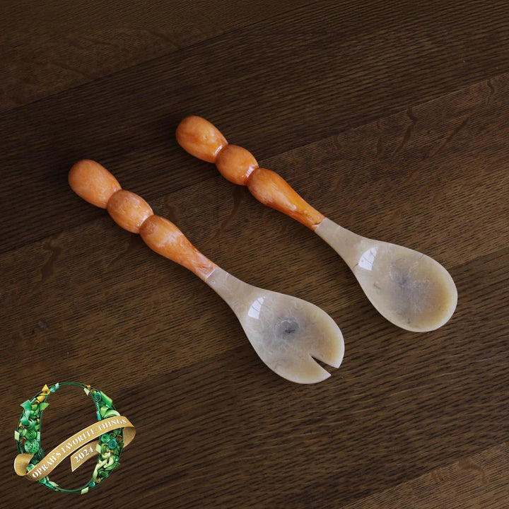 RESIN Rio Bubble Salad Servers - Orange Utensil Beatriz Ball 