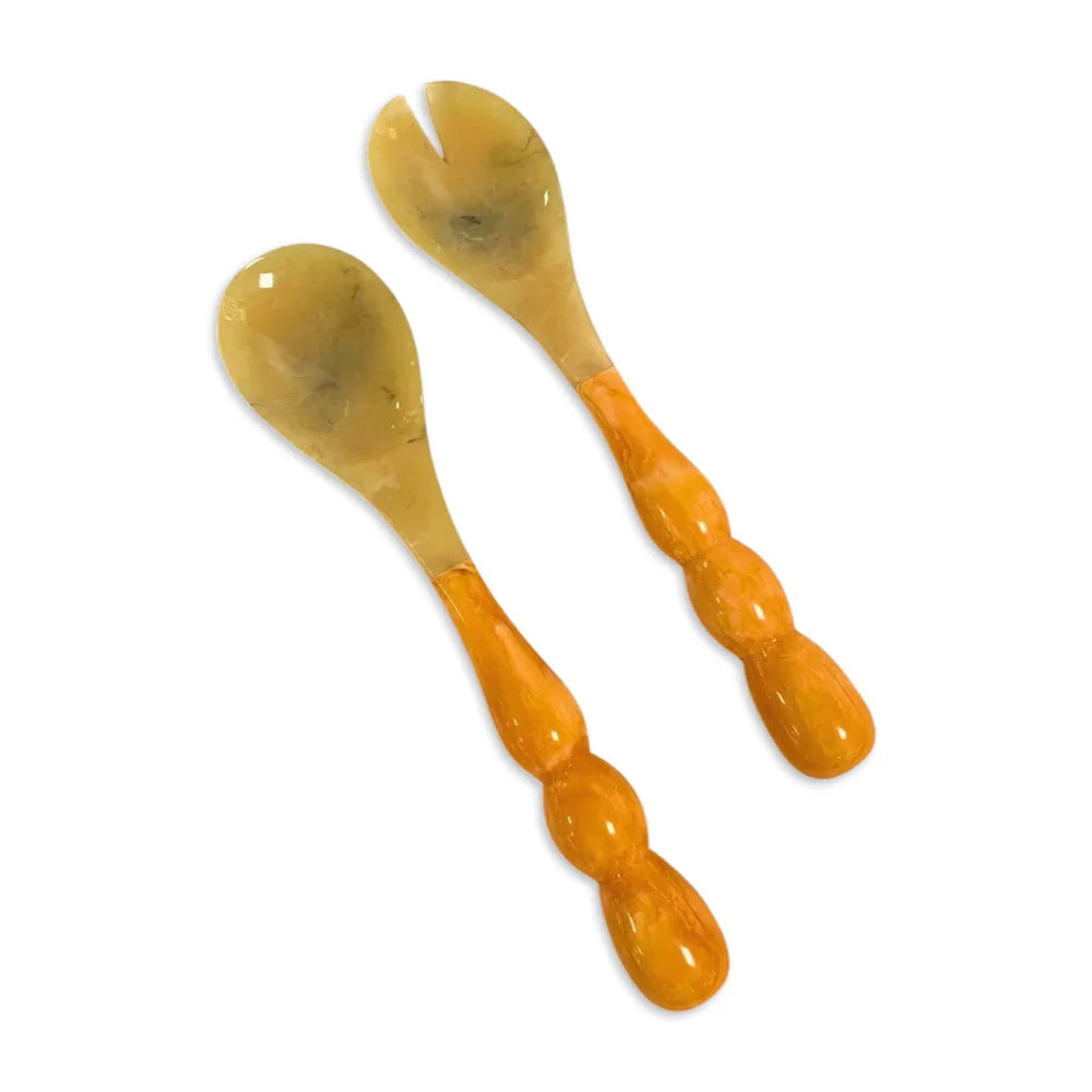 RESIN Rio Bubble Salad Servers - Orange Utensil Beatriz Ball 