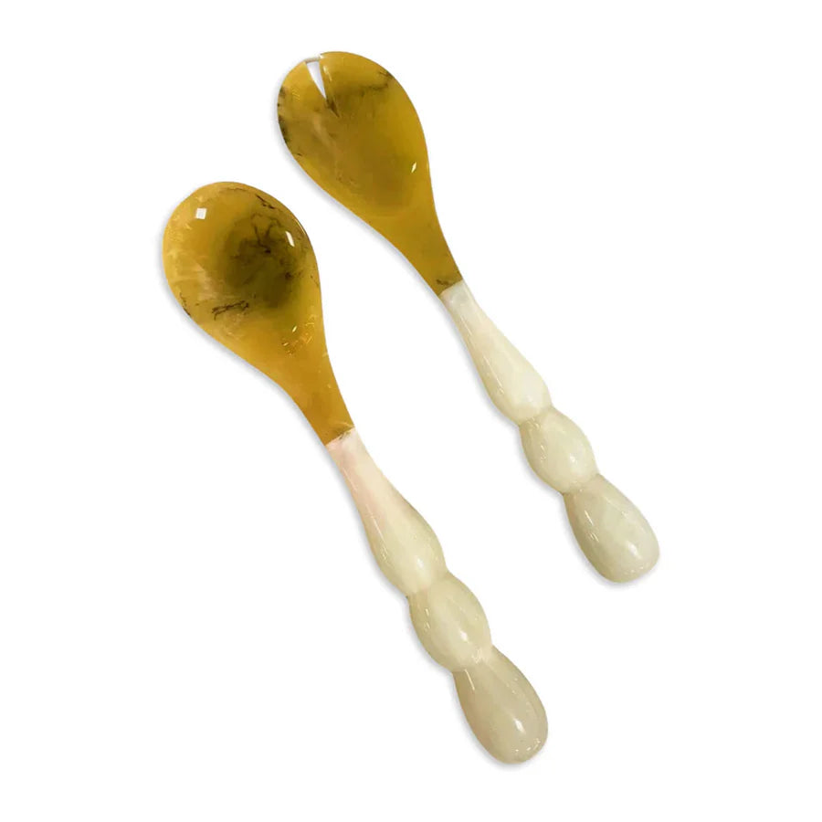 RESIN Rio Bubble Salad Servers - White Utensil Beatriz Ball 