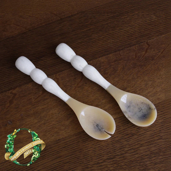 RESIN Rio Bubble Salad Servers - White Utensil Beatriz Ball 