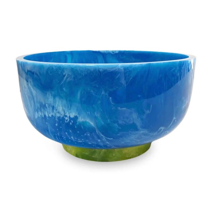 Resin Rio Large Bowl with Base - Blue and Green Decorative Bowl Beatriz Ball 