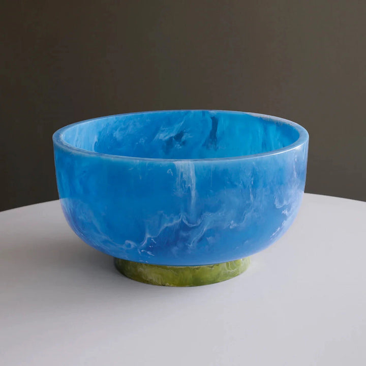 Resin Rio Large Bowl with Base - Blue and Green Decorative Bowl Beatriz Ball 