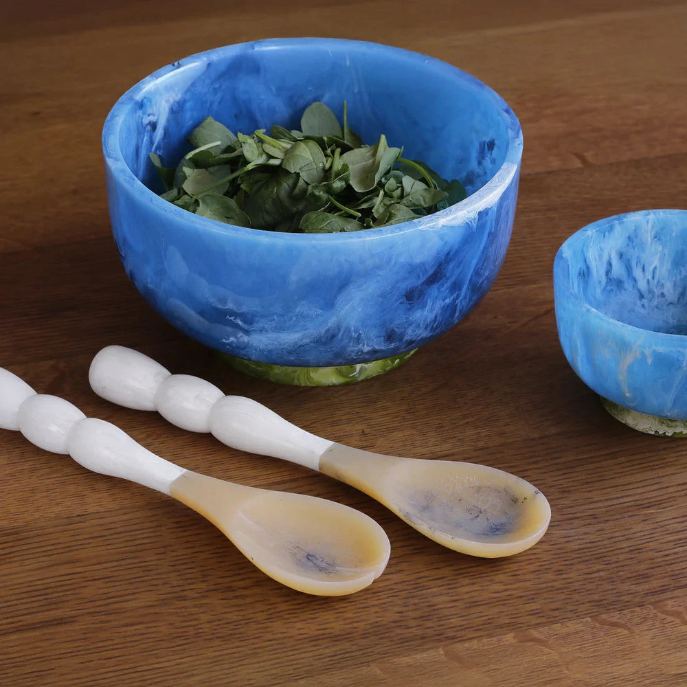 Resin Rio Large Bowl with Base - Blue and Green Decorative Bowl Beatriz Ball 