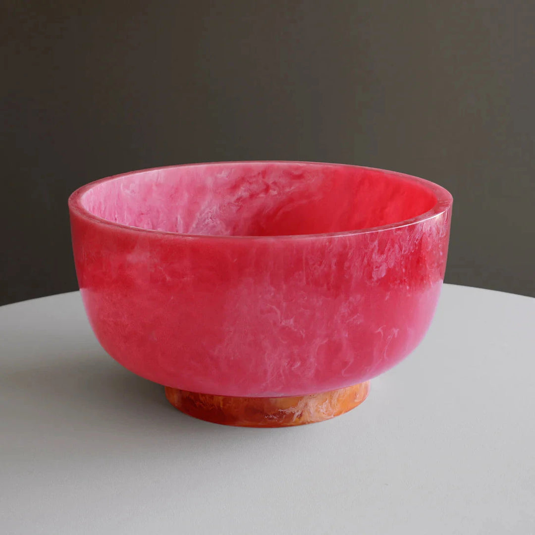 Resin Rio Large Bowl with Base - Pink and Orange Decorative Bowl Beatriz Ball 