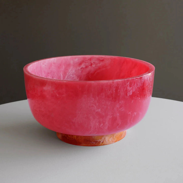Resin Rio Large Bowl with Base - Pink and Orange Decorative Bowl Beatriz Ball 