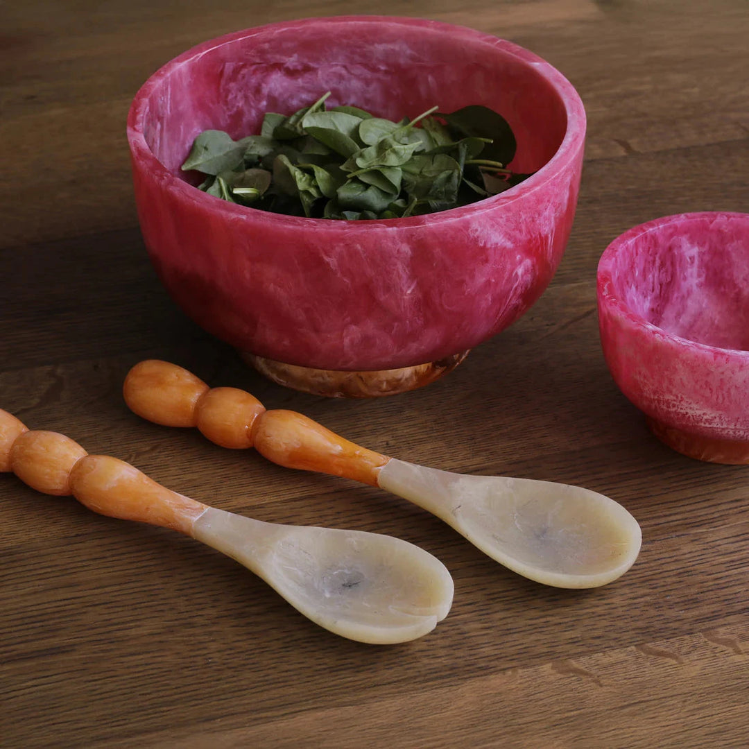 Resin Rio Large Bowl with Base - Pink and Orange Decorative Bowl Beatriz Ball 