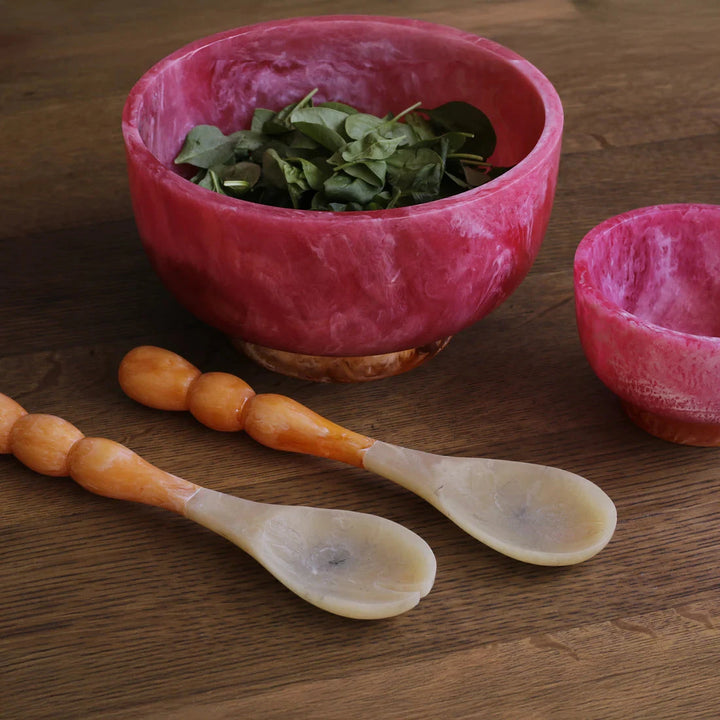 Resin Rio Large Bowl with Base - Pink and Orange Decorative Bowl Beatriz Ball 