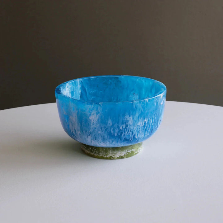 Resin Rio Small Bowl with Base - Blue and Green Decorative Bowl Beatriz Ball 