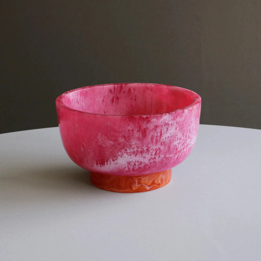 Resin Rio Small Bowl with Base - Pink and Orange Decorative Bowl Beatriz Ball 