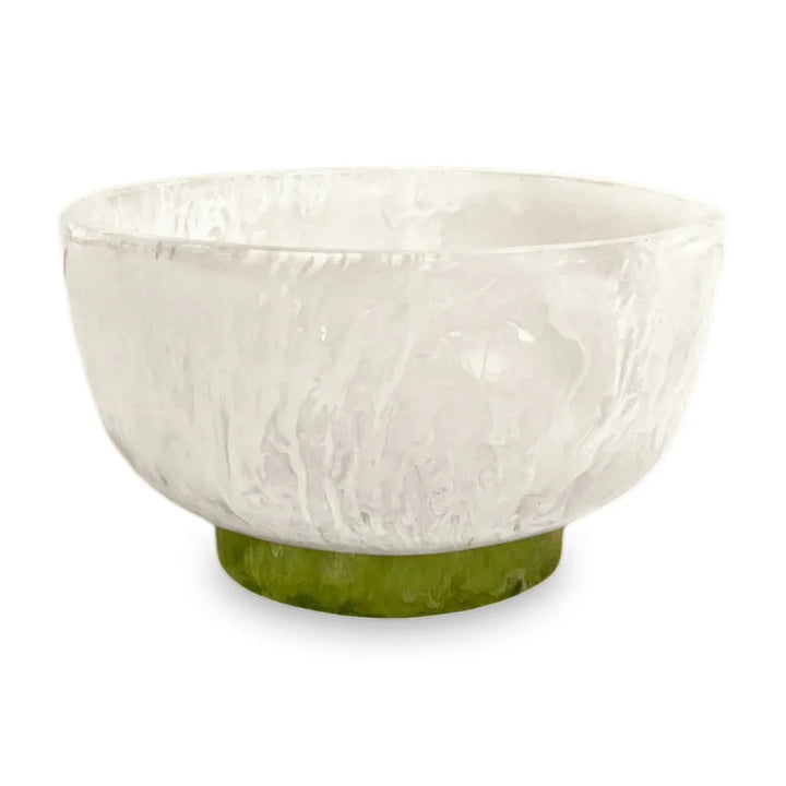 Resin Rio Small Bowl with Base - White and Green Decorative Bowl Beatriz Ball 