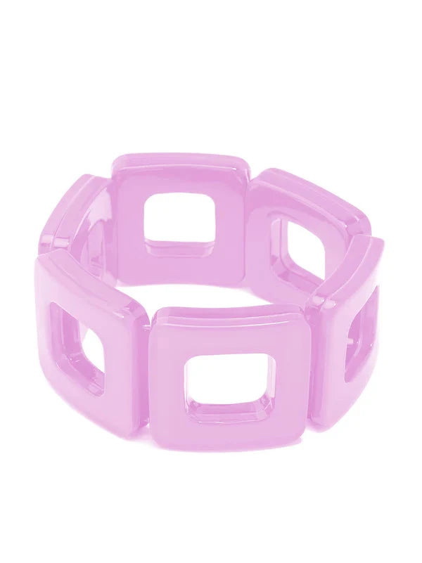 Resin Square Cutout Stretch Bracelet Womens Bracelet Zenzii Jewelry Lavender 