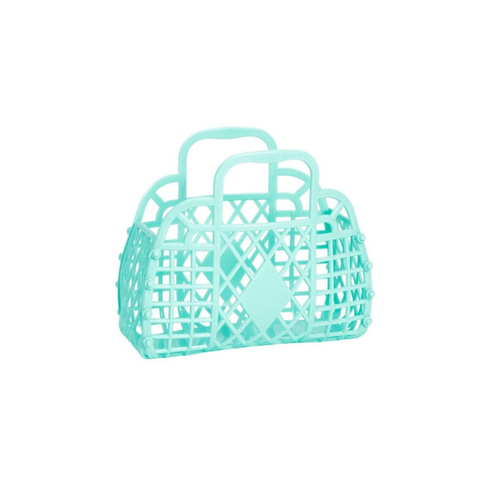 Retro Basket Tote - Mini Jelly Tote Sun Jellies Seafoam 