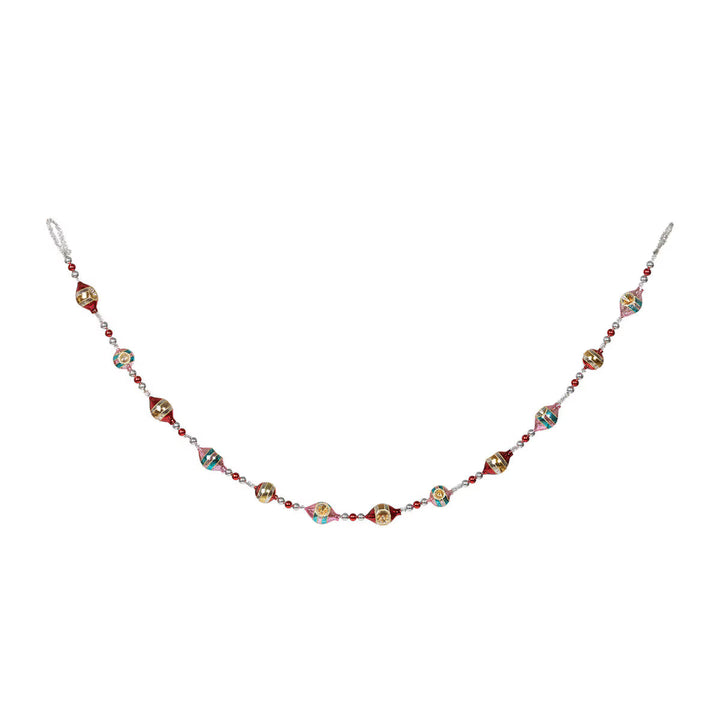 Retro Tinsel And Glass Finial Garland - 60" Garland Park Hill 