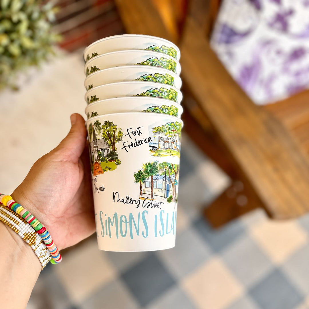 Reusable Party Cups - St. Simons Drinkware Happy by Rachel 