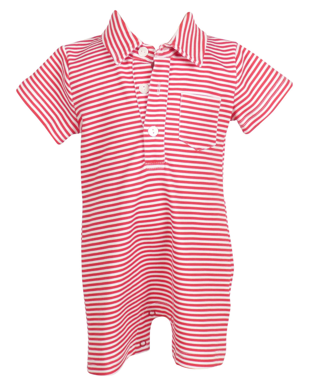 Rhett Romper - Red and White Stripe Boy Jon Jon The Yellow Lamb 