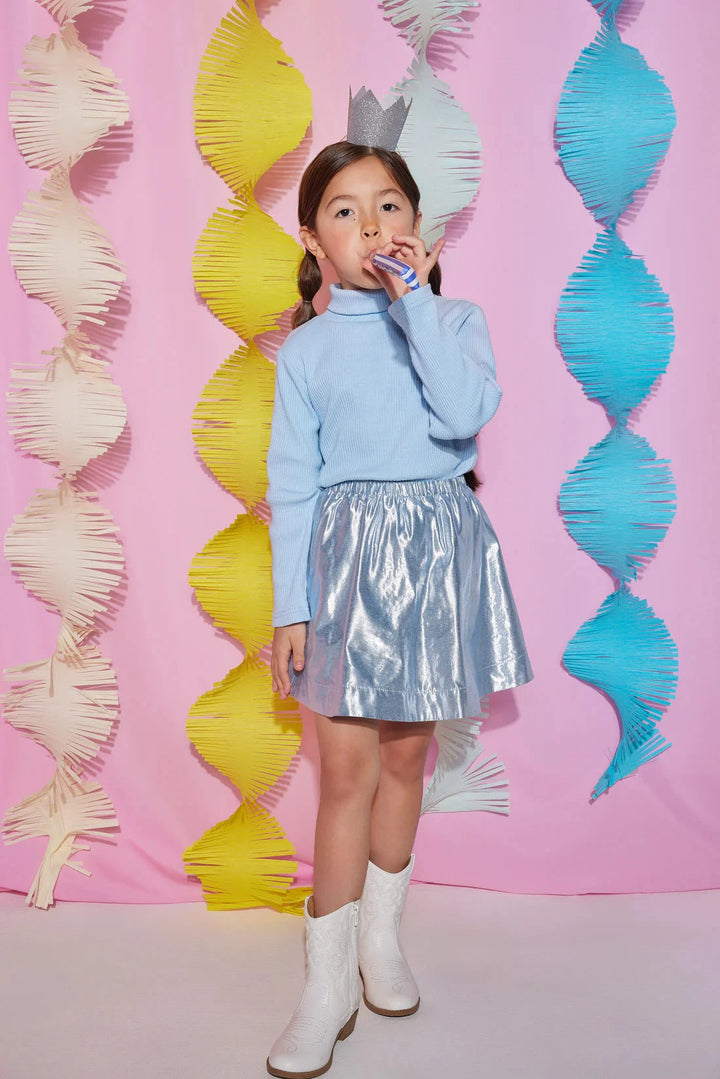 Ribbed Turtleneck - Ice Blue Girl Sweater Bisby 