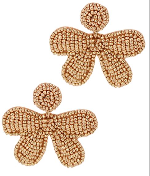 Ribbon Bead Earrings Womens Earrings Golden Stella Gold 