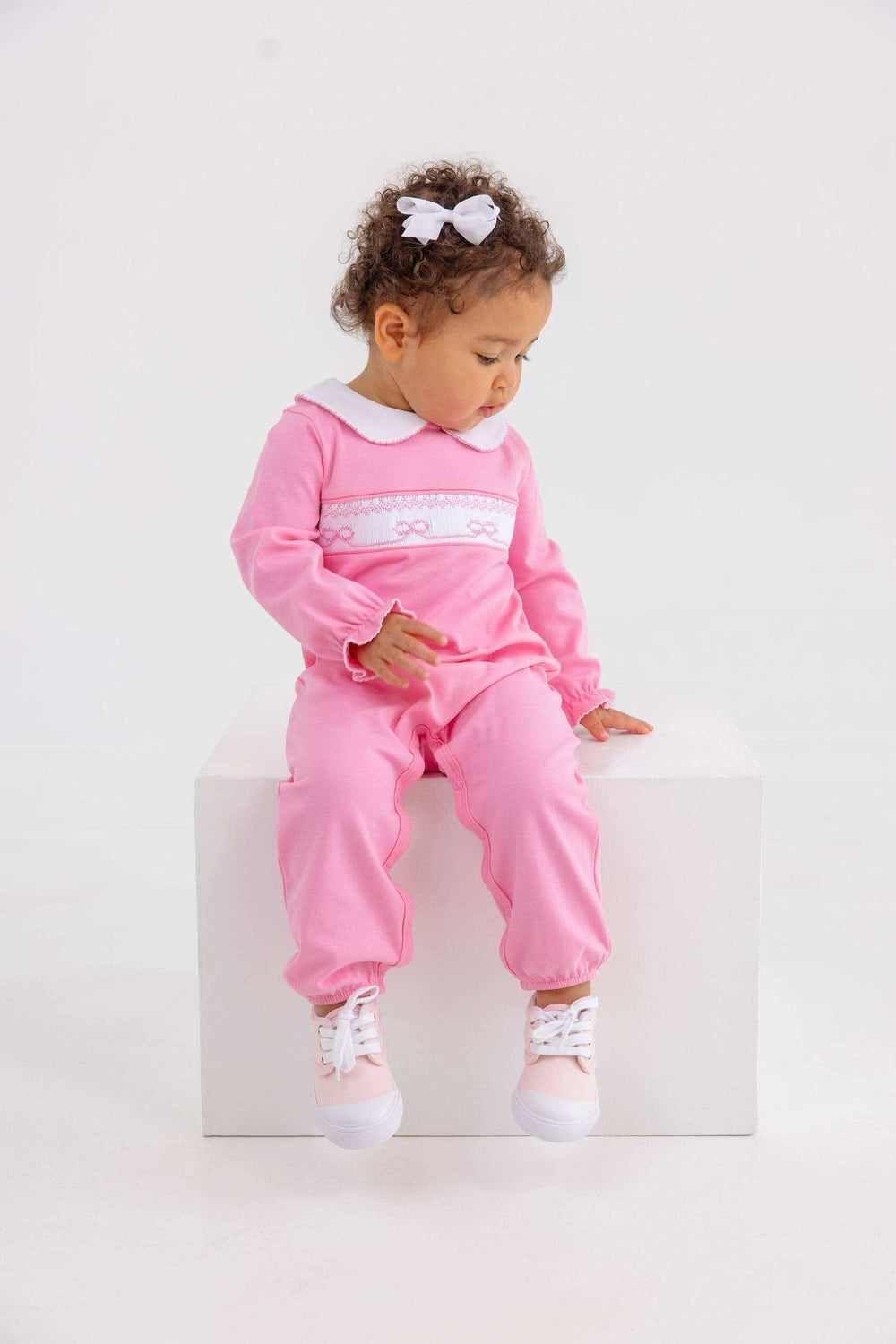 Rigsby Romper - Hamptons Hot Pink Girl Romper Beaufort Bonnet 