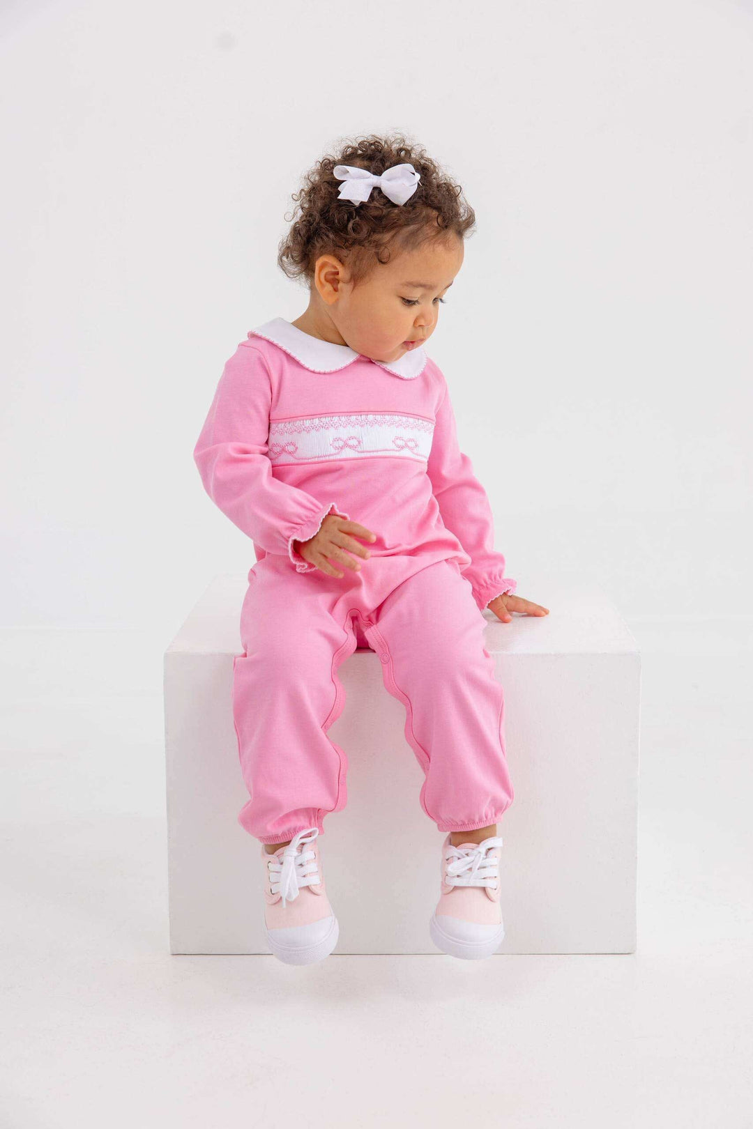 Rigsby Romper - Hamptons Hot Pink Girl Romper Beaufort Bonnet 