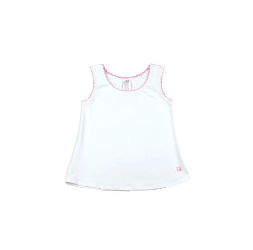 Riley Tank - Pure Coconut with Cotton Candy Pink Girl Shirt Set Athleisure 