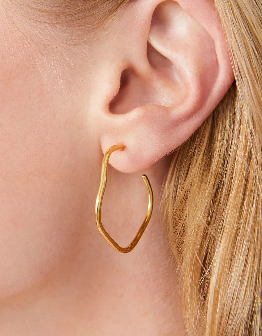 Ripple Wave Hoop Earrings Womens Earrings Spartina 