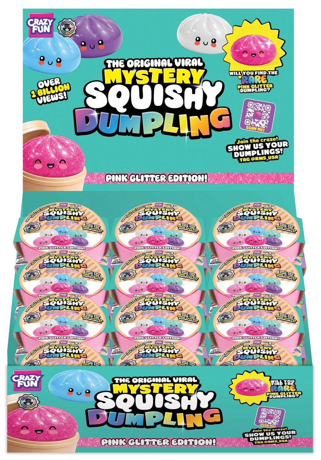 Rms® Crazy Fun™ Pink Mystery Glitter Bao Bun - Rare Chase Activity Toy Showcase 