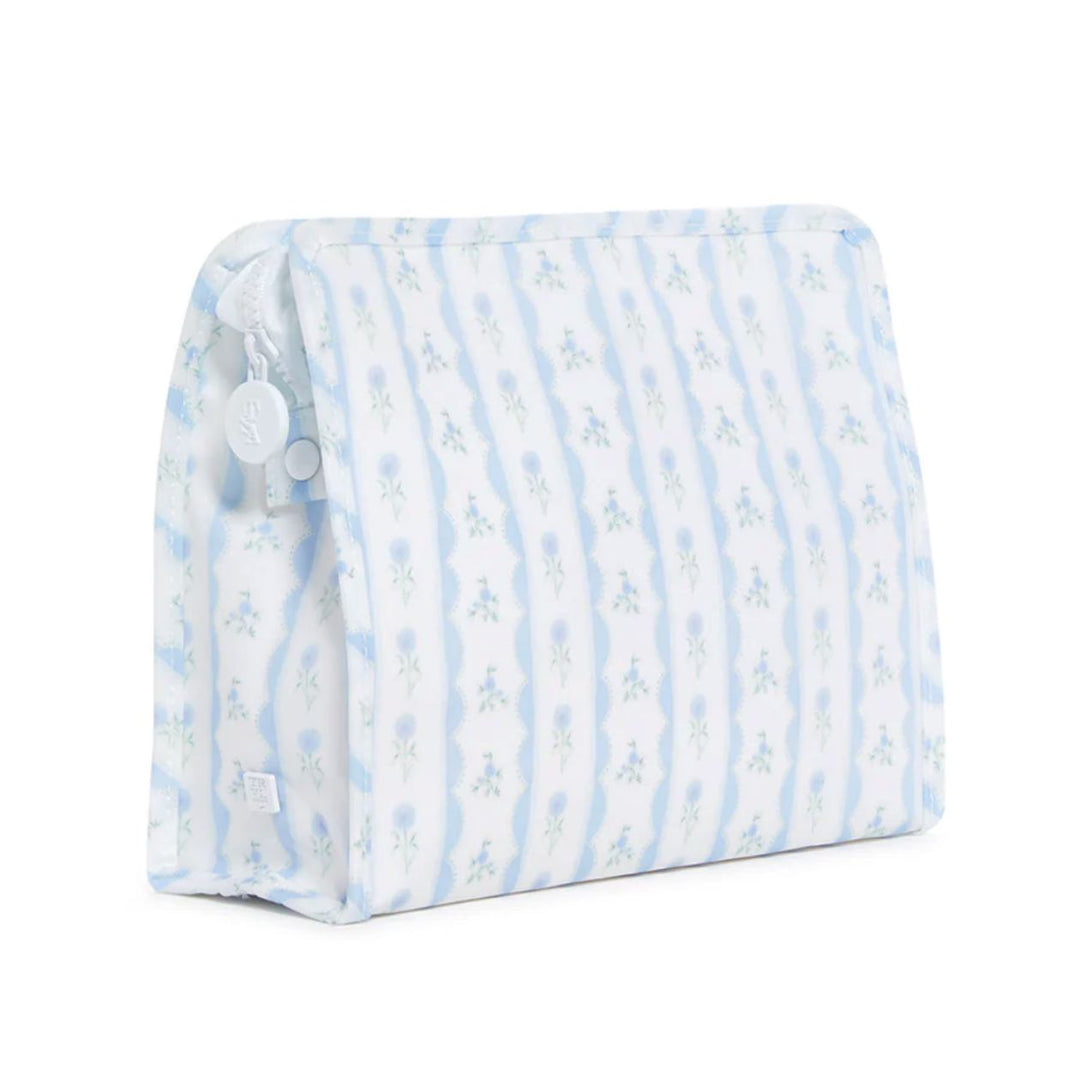 Roadie Case - Large Cosmetic/Accessories Bags TRVL Design Blue Ribbon Floral 