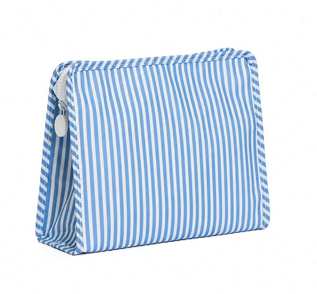 Roadie Case - Large Cosmetic/Accessories Bags TRVL Design Pimlico Stripe - Chambray 