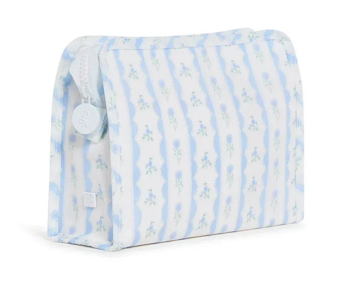 Roadie Case - Medium Cosmetic/Accessories Bags TRVL Design Ribbon Floral Blue 