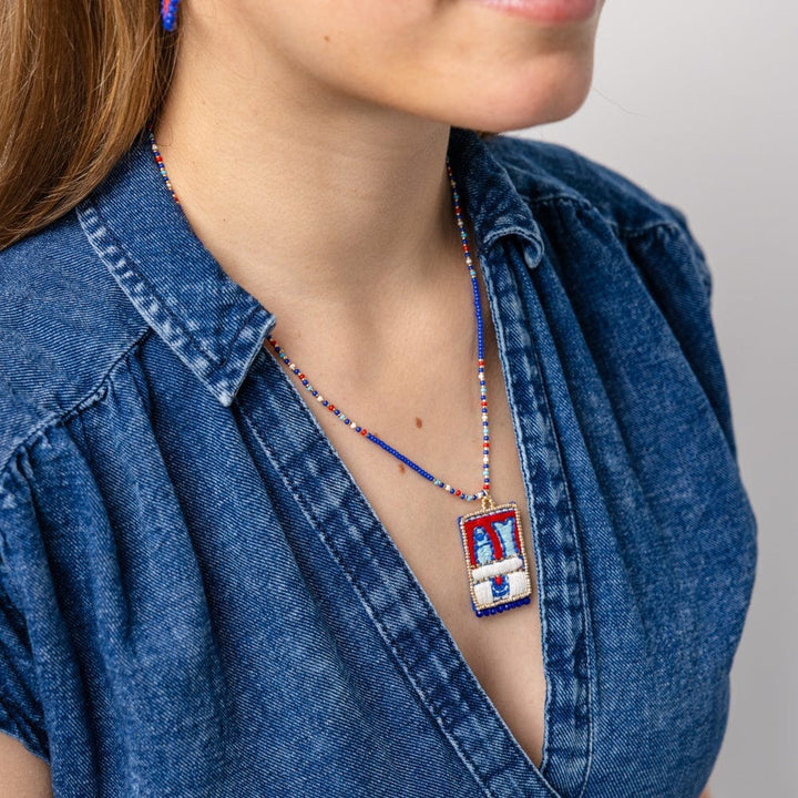 Robin Beaded Necklace With Embroidered Sardines Womens Necklace Ink and Alloy 