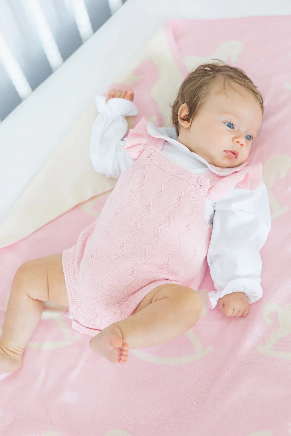 Rocking Horse Baby Blanket - Pink Baby Blanket Over The Moon 