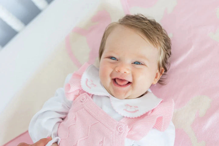 Rocking Horse Baby Blanket - Pink Baby Blanket Over The Moon 