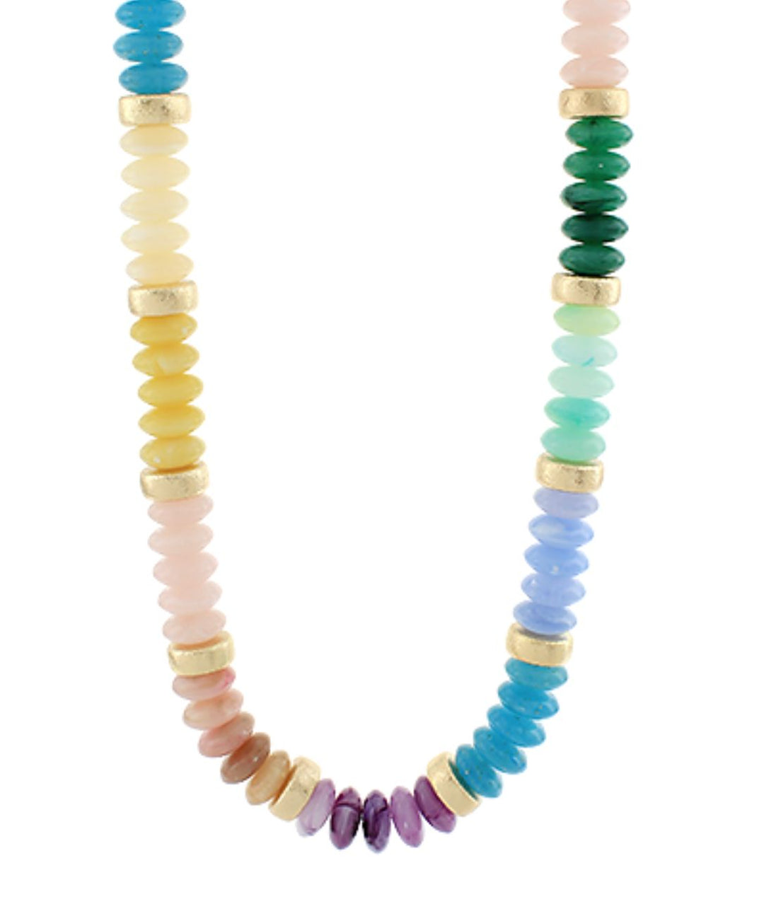 Rondelle & Metal Beads Necklaces Womens Necklace Golden Stella Light Multi 