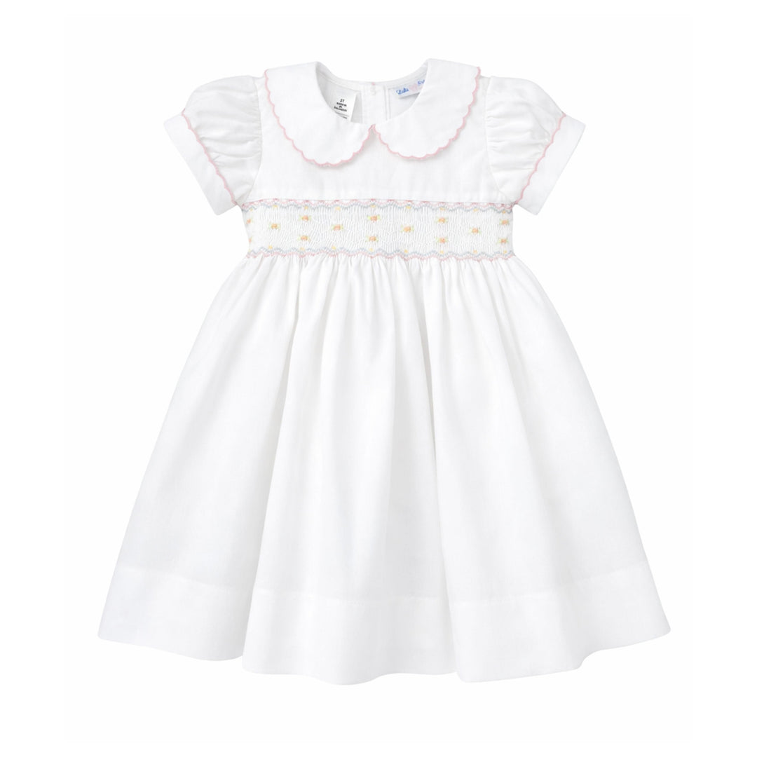 Rose White Smocked Dress Girl Dress Lulu Bebe 