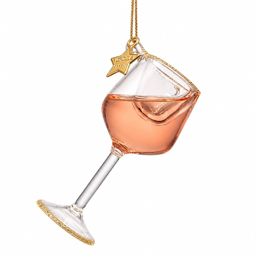 Rose Wine Glass Ornament Christmas Ornament Vondels 