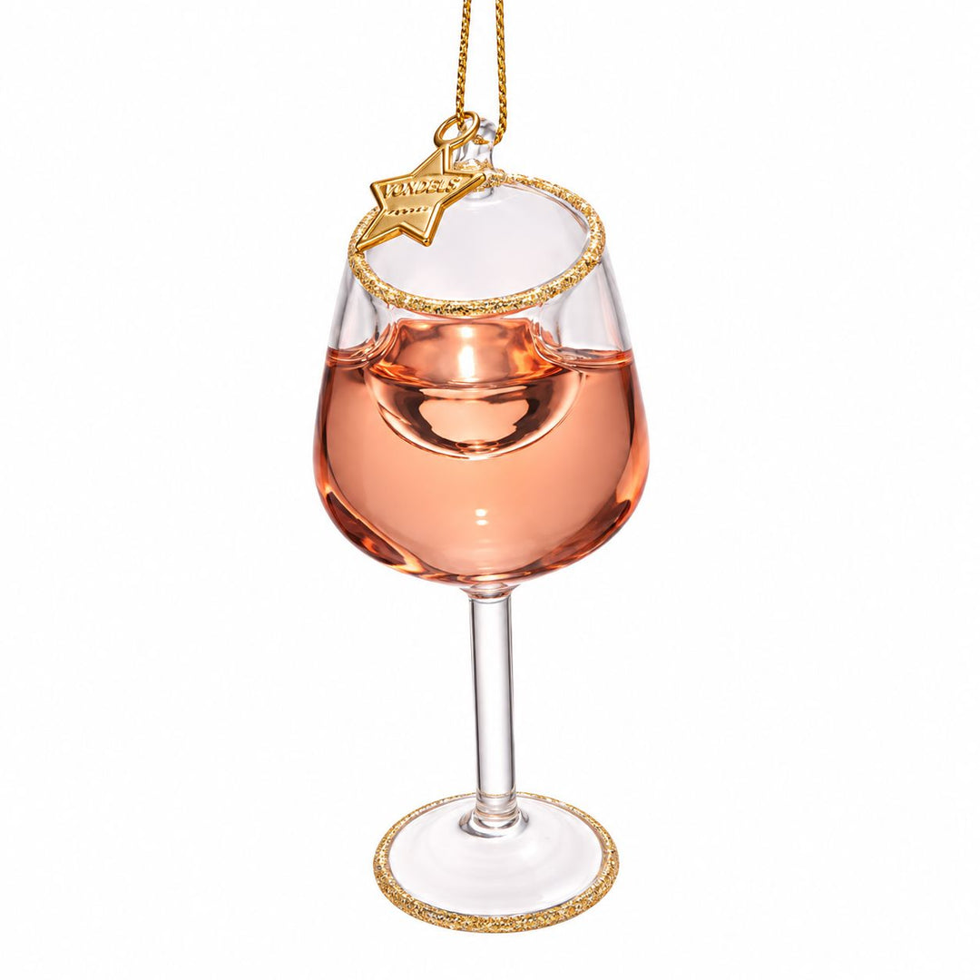 Rose Wine Glass Ornament Christmas Ornament Vondels 
