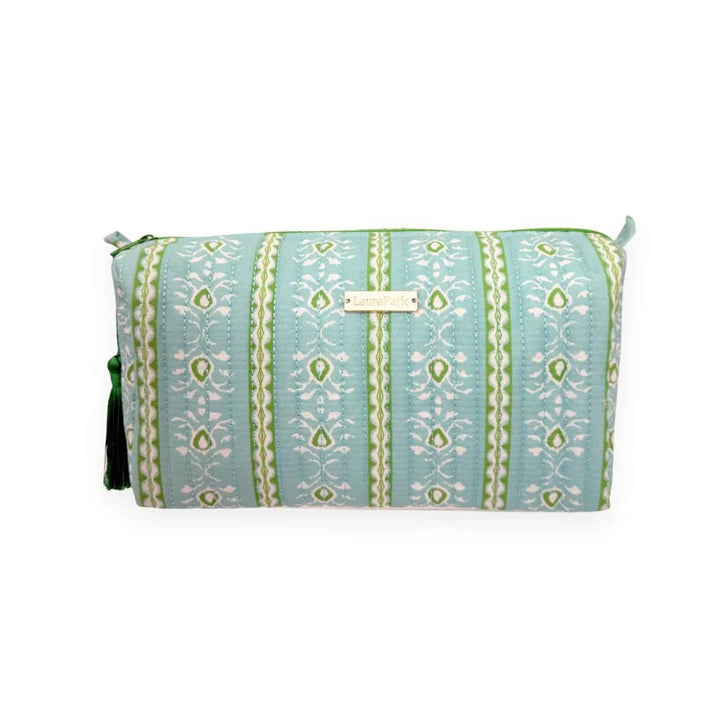 Rosemary Stripe Blue Cosmetic Bag Cosmetic/Accessories Bags Laura Park Design Large 