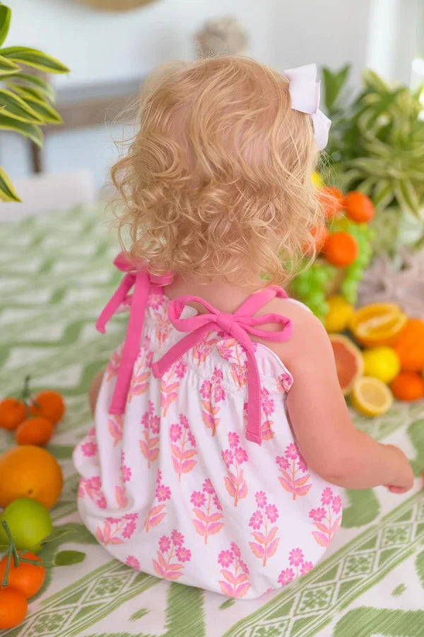 Rosey Romper - Bridgetown Harbour Hand Block Girl Bubble Beaufort Bonnet 