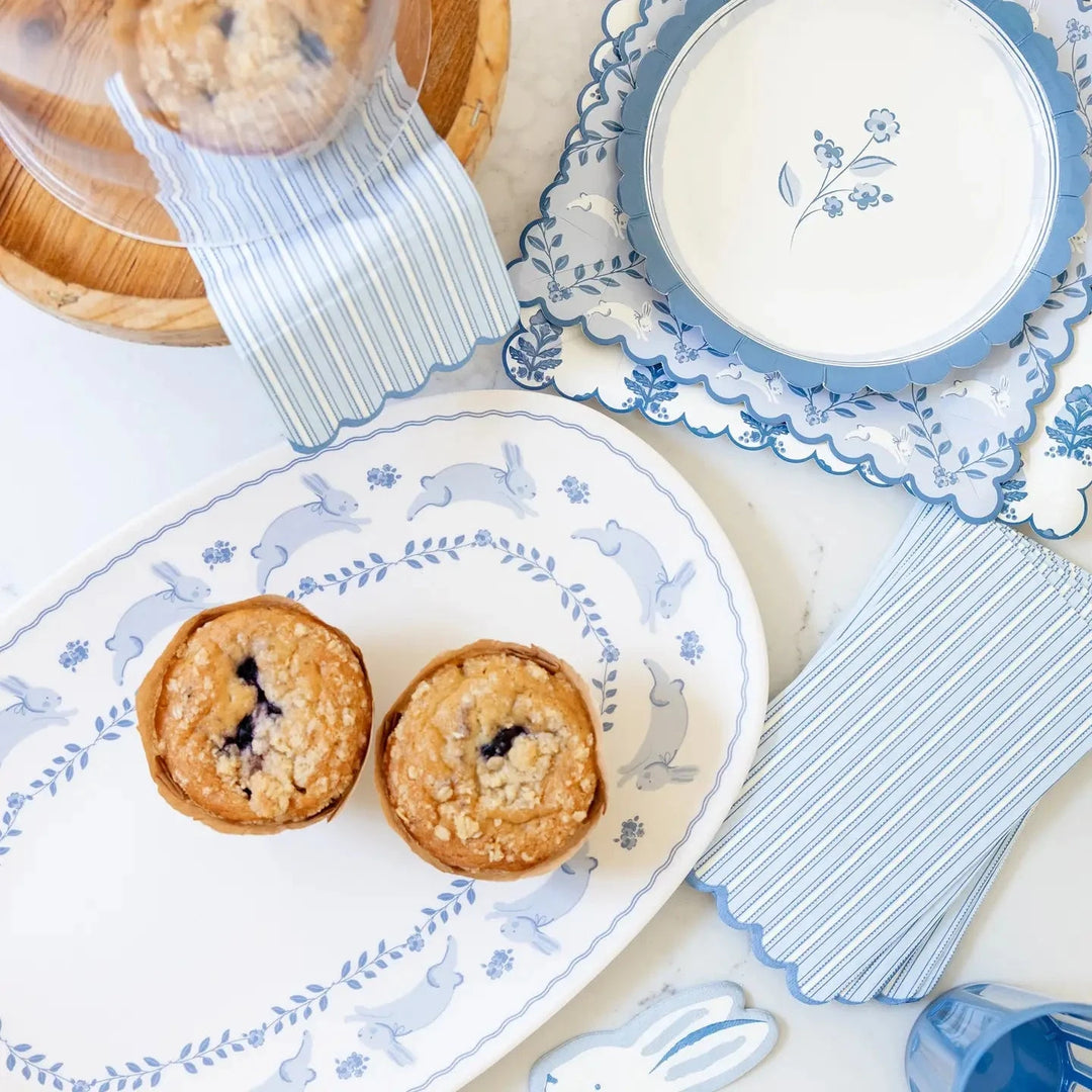Round Blue Flower Plates Paper Products My Mind's Eye 