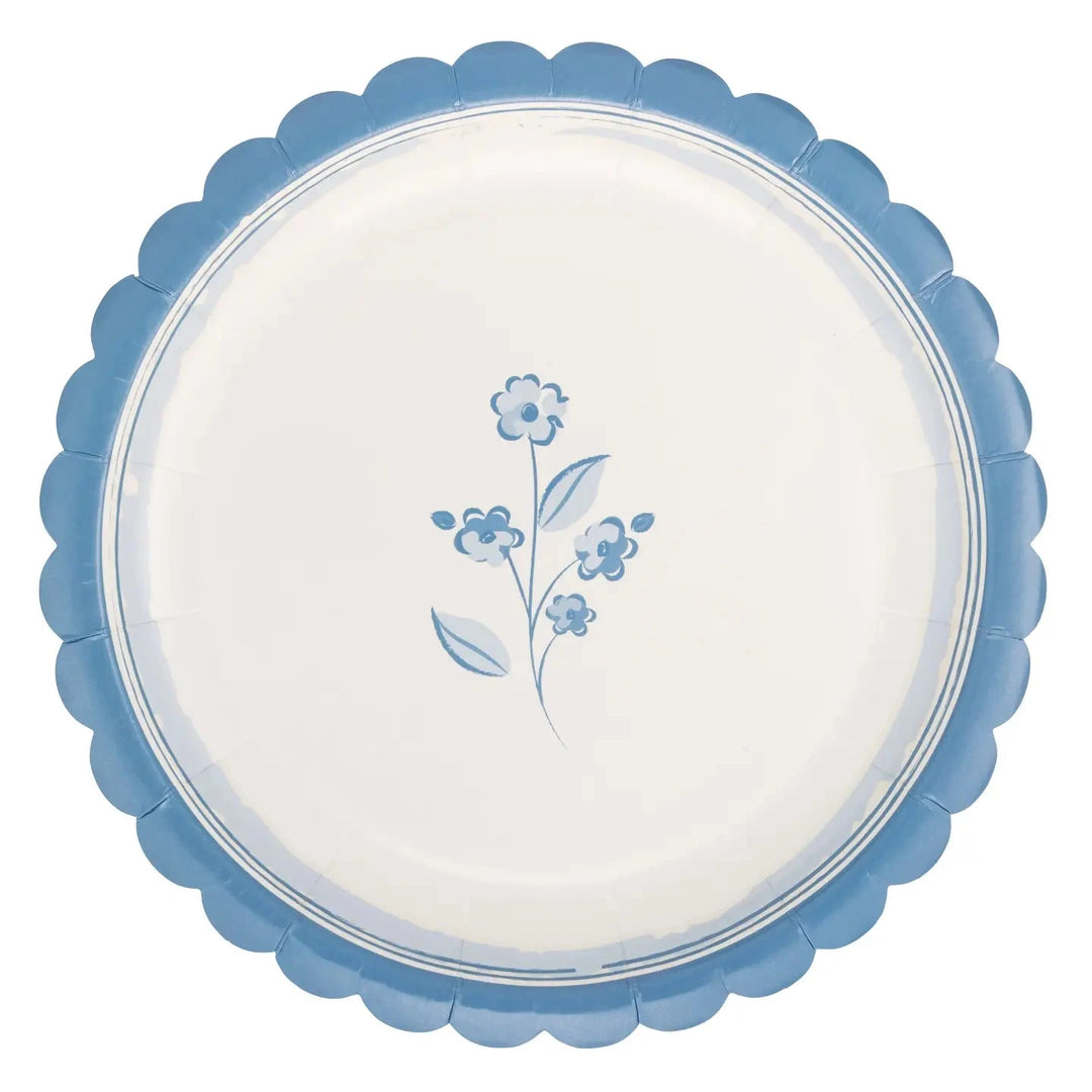 Round Blue Flower Plates Paper Products My Mind's Eye 