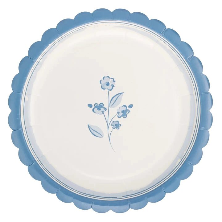 Round Blue Flower Plates Paper Products My Mind's Eye 