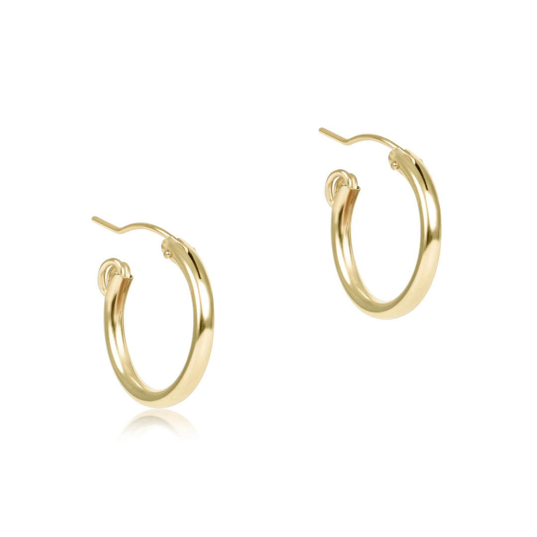Round Gold 0.5" Hoop - Smooth Womens Earrings ENewton 