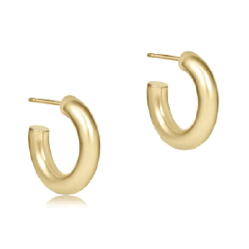 Round Gold 0.5" Post Hoops - 4mm Smooth Womens Earrings ENewton 