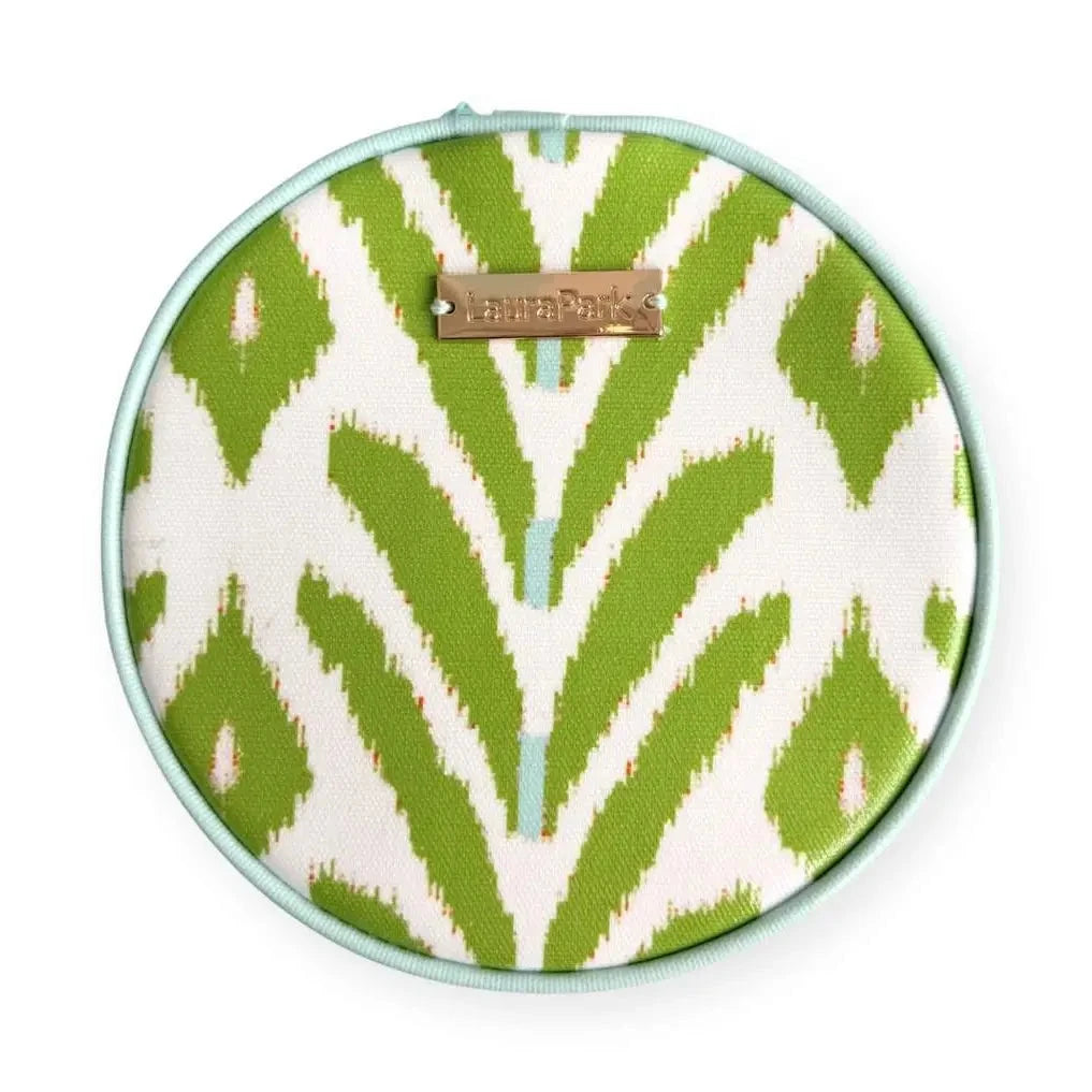 Round Jewelry Case - Petite Frond Green Jewelry Case Laura Park Design 