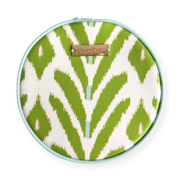 Round Jewelry Case - Petite Frond Green Jewelry Case Laura Park Design 