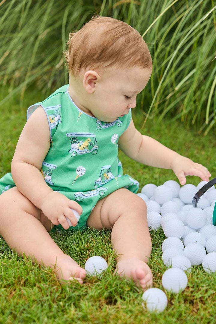 Round Neck Bubble - Blue Paws on Par Boy Bubble Little English 